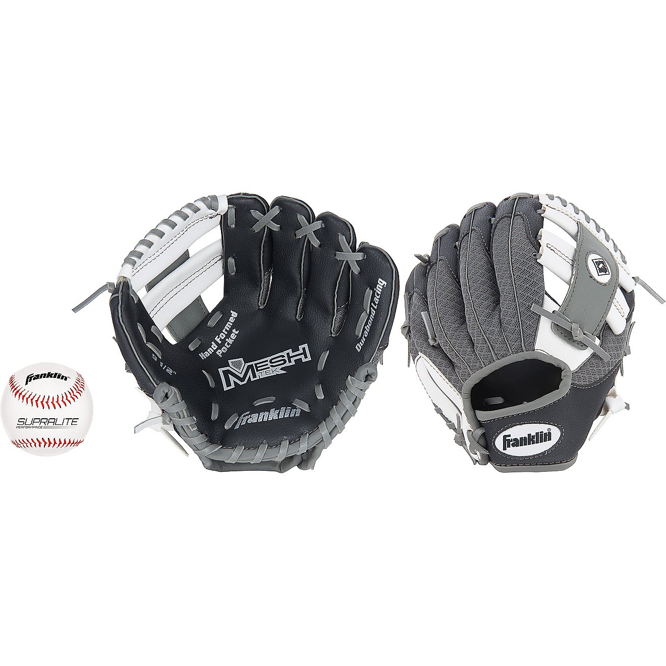 Franklin Youth Meshtek 9.5" T-ball Glove with Ball                                                                               - view number 1