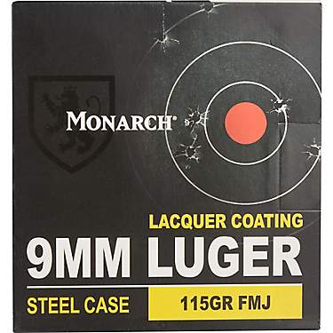 Monarch® 9mm Luger 115-Grain Pistol Ammunition - 200 Rounds                                                                    