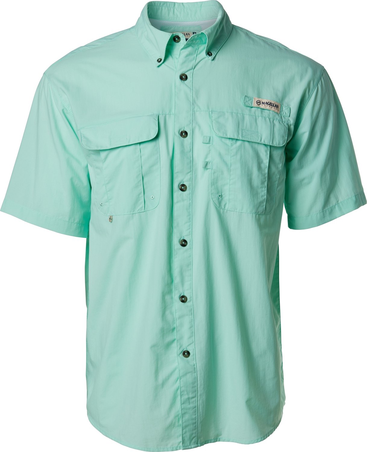 Magellan Outdoors Men's Laguna Madre Solid Short Sleeve Fishing Shirt                                                           