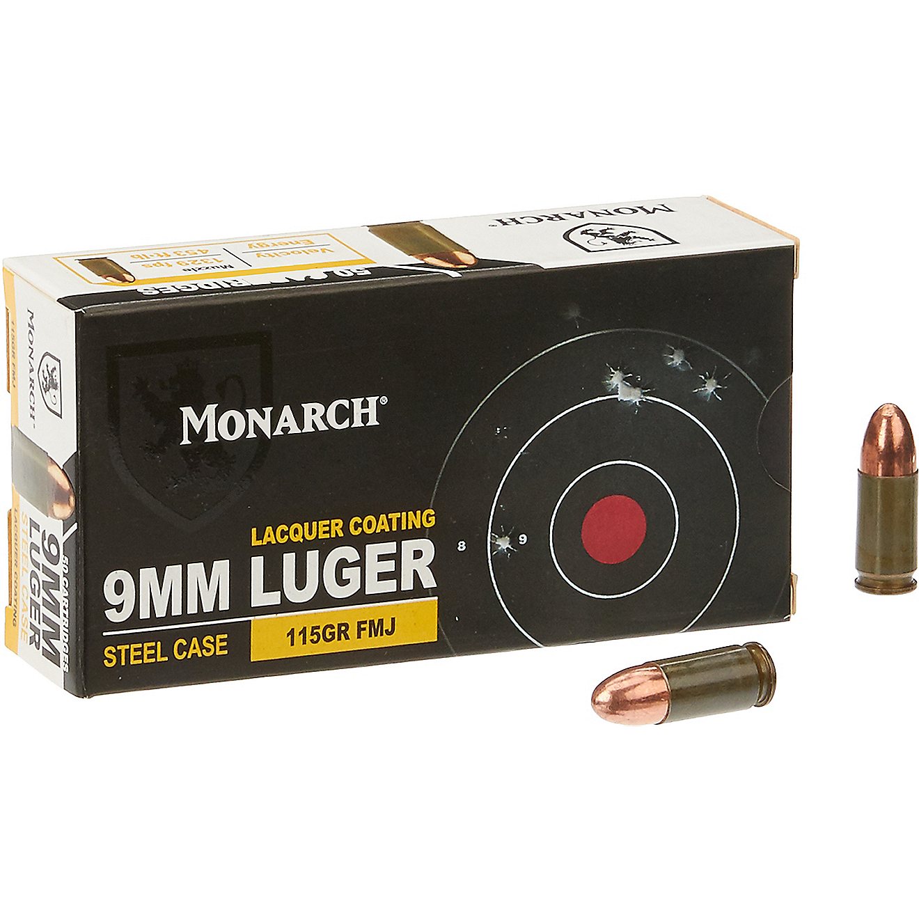 Monarch FMJ 9 mm Luger 115-Grain Pistol Ammunition - 50 Rounds                                                                   - view number 1