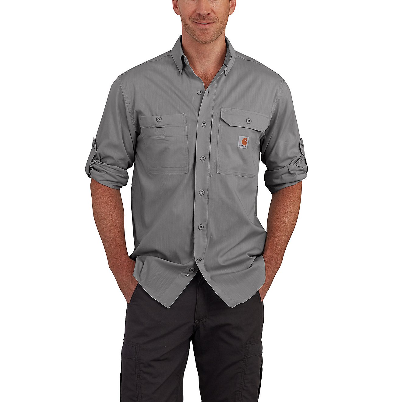 Carhartt Men's Force Ridgefield Solid Long Sleeve Shirt                                                                          - view number 5