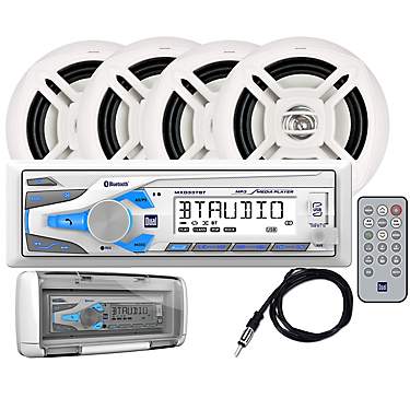 Dual 200W Digital Media Marine Receiver with Four 6-1/2 in Speakers                                                             