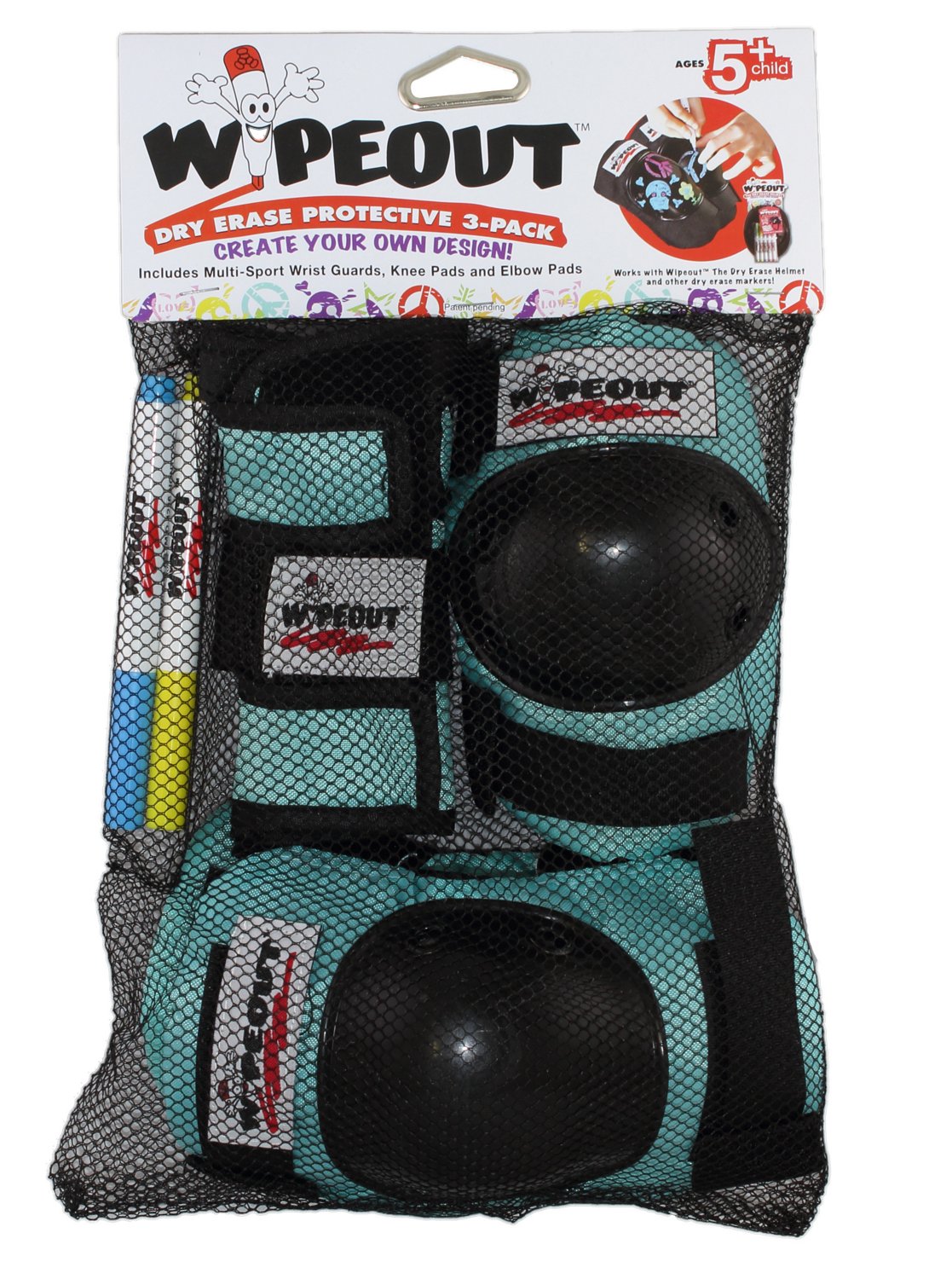 and Wristguards Elbow Pads Wipeout Dry Erase Kids Pad Set with Knee Pads