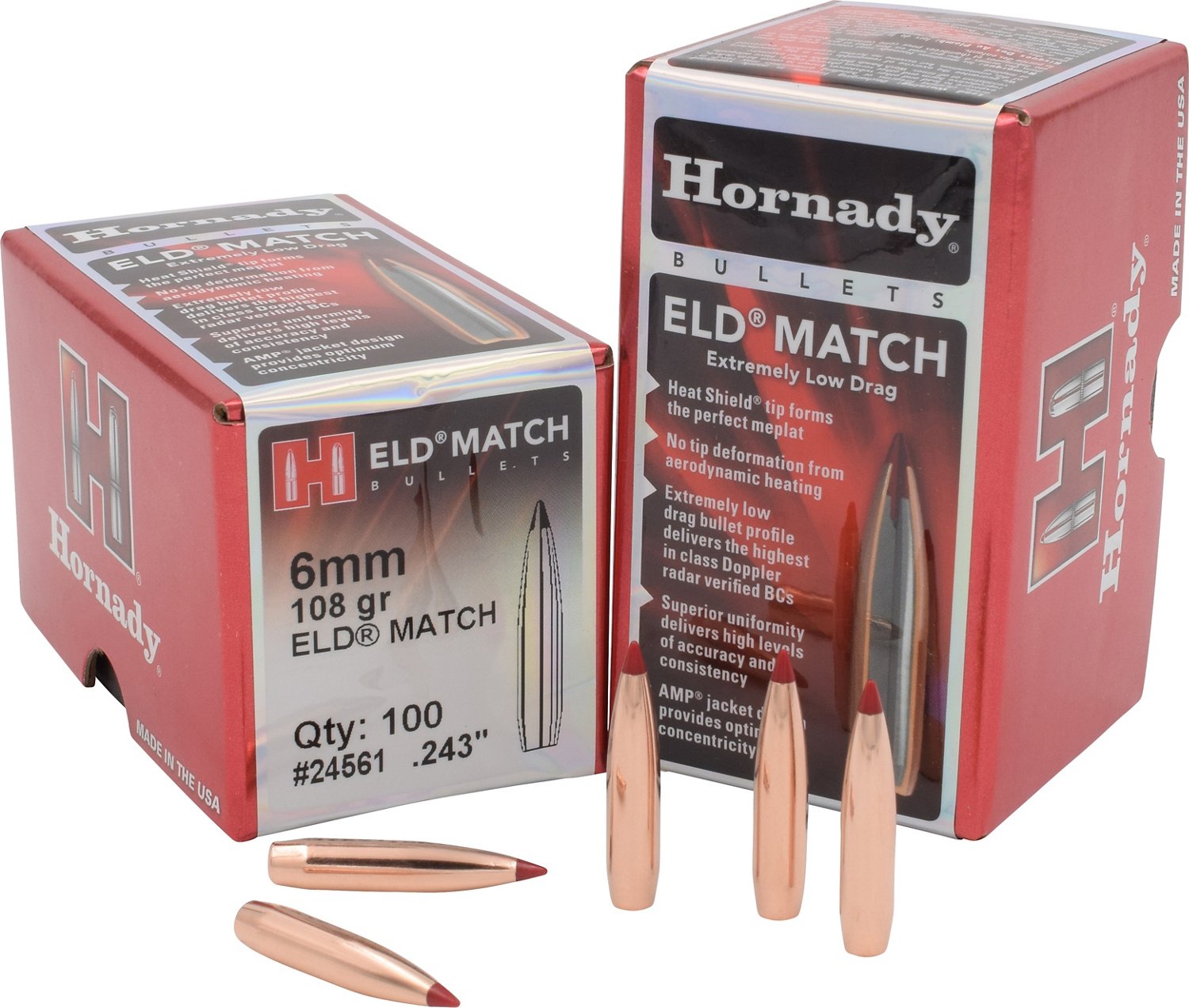 Hornady ELD Match 6mm .243 108-Grain Rifle Bullets | Academy