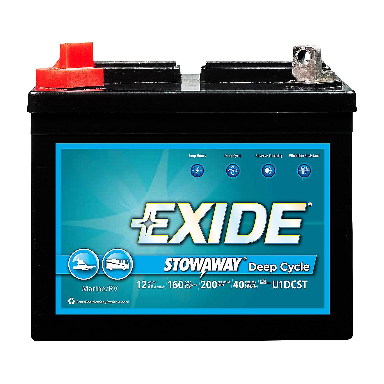 Exide Stowaway Deep-Cycle Utility Battery                                                                                        - view number 1