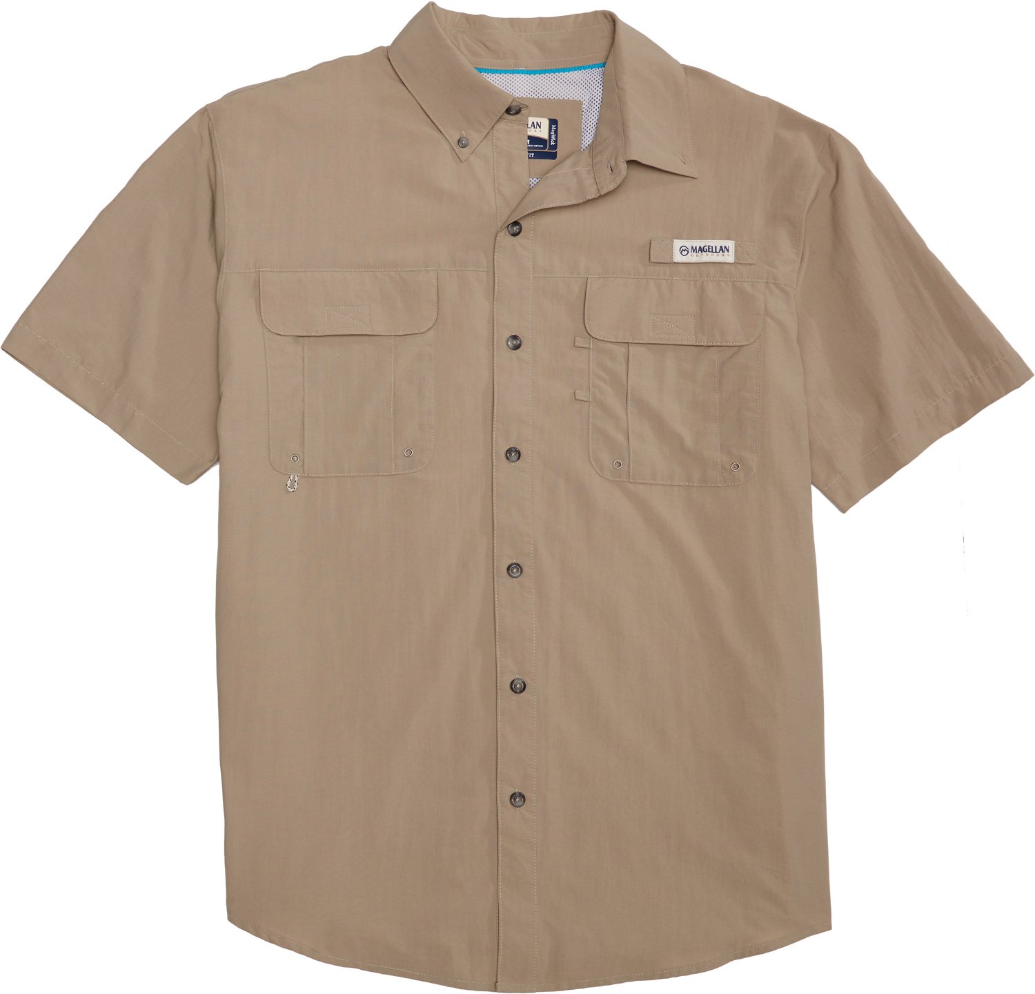 Magellan Outdoors Men's Laguna Madre Solid Short Sleeve Fishing Shirt ...