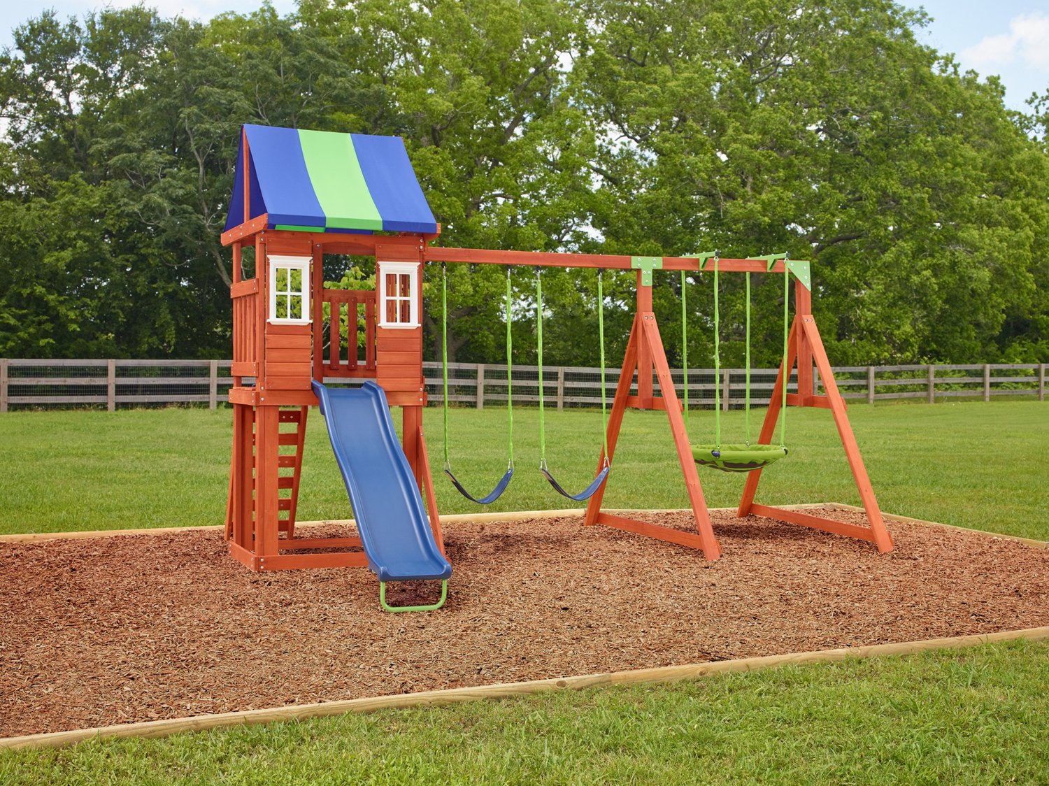 AGame West Fork Wooden Swing Set | Academy