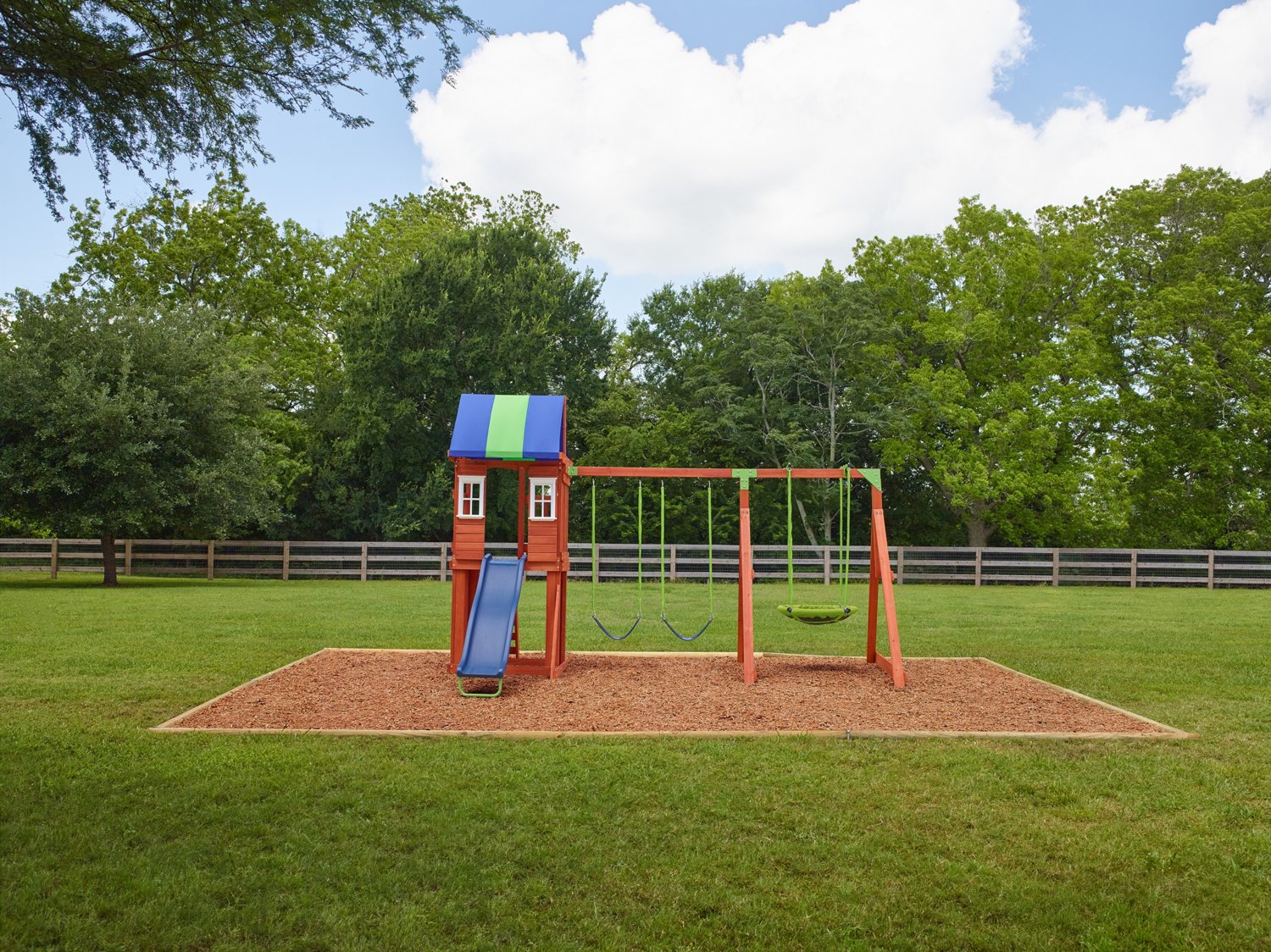 agame west fork wooden swing set