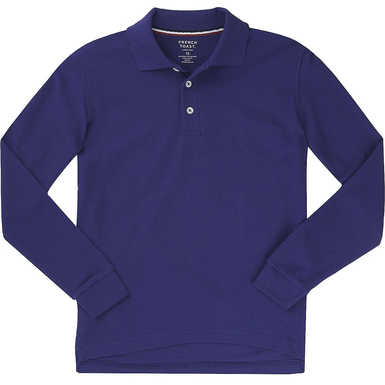 French Toast Toddler Boys' Long Sleeve Pique Polo Shirt                                                                          - view number 1