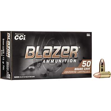 Blazer Brass 9mm Luger 115-Grain FMJ Centerfire Pistol Ammunition                                                               