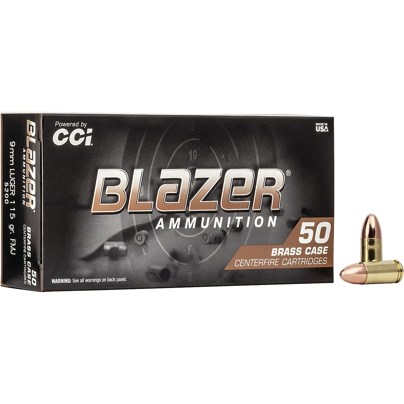 Blazer Brass 9mm Luger 115-Grain FMJ Centerfire Pistol Ammunition                                                                - view number 1