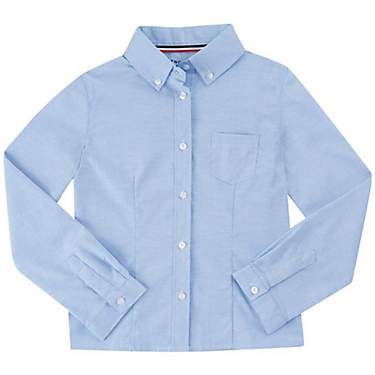 French Toast Girls' Long Sleeve Oxford Blouse with Darts                                                                        