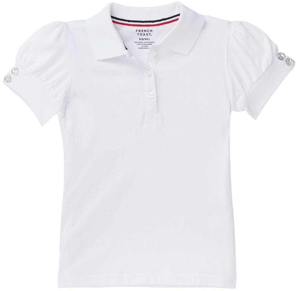 French Toast Girls' Puff Sleeve Polo Shirt Academy
