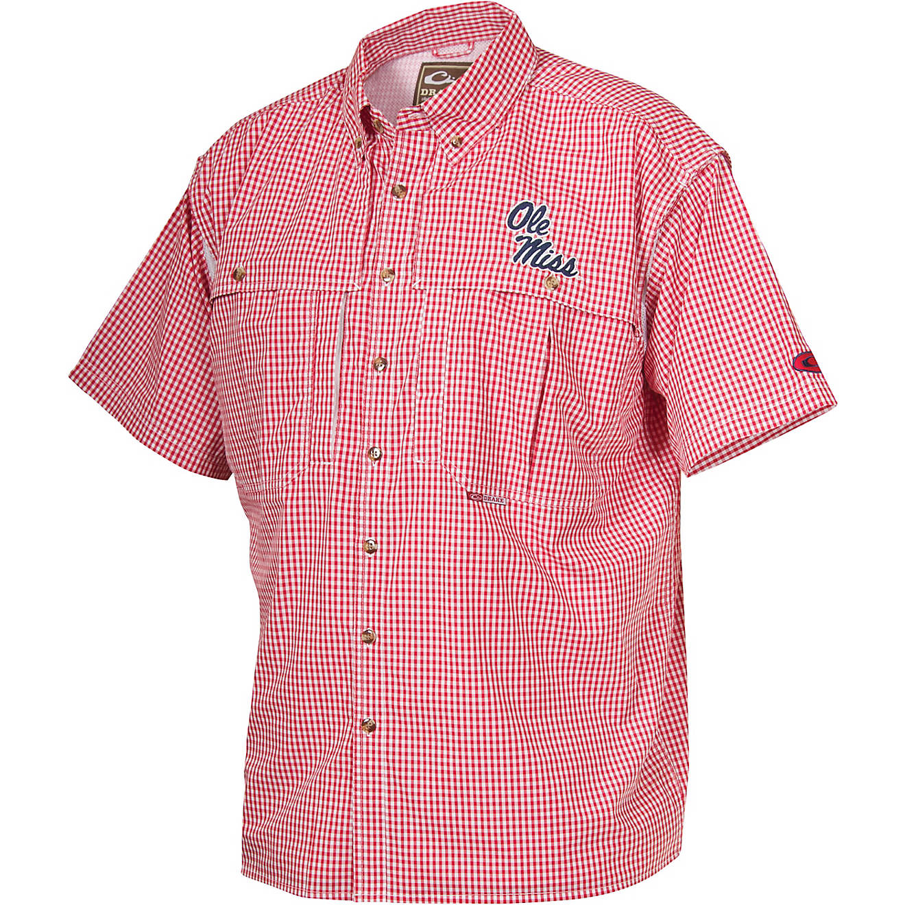 Drake Waterfowl Men's University of Mississippi Gameday Wingshooter's Short Sleeve Button-Down Shirt                             - view number 1