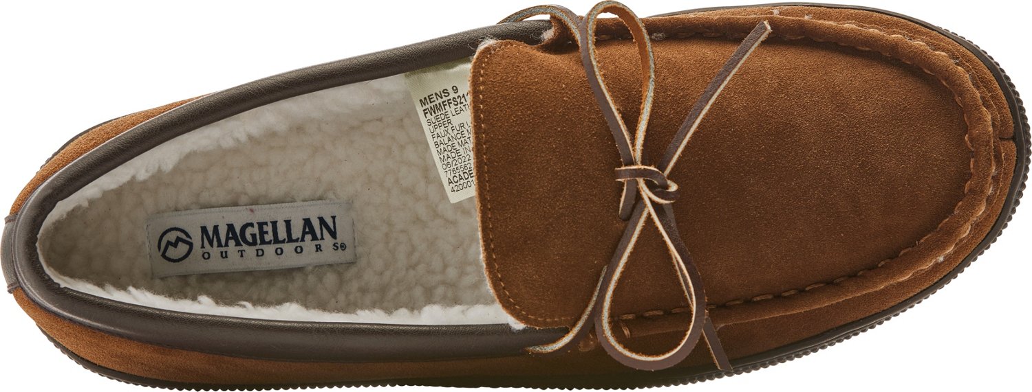 Magellan Outdoors Men's Leather Moc Slippers | Academy