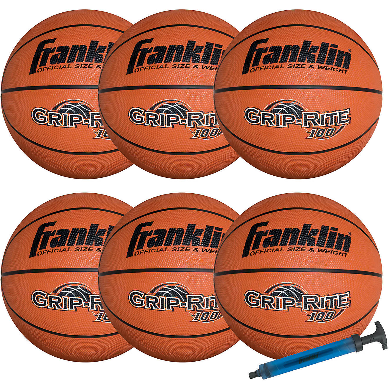 Franklin GRIP-RITE 100 Basketballs 6-Pack                                                                                        - view number 1