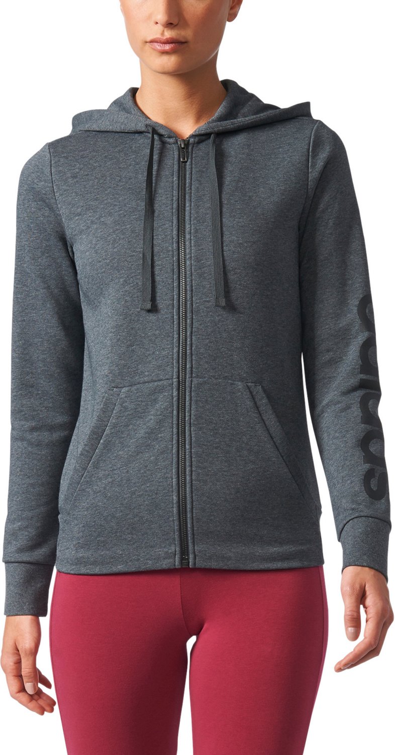women's adidas essential linear full zip hoodie