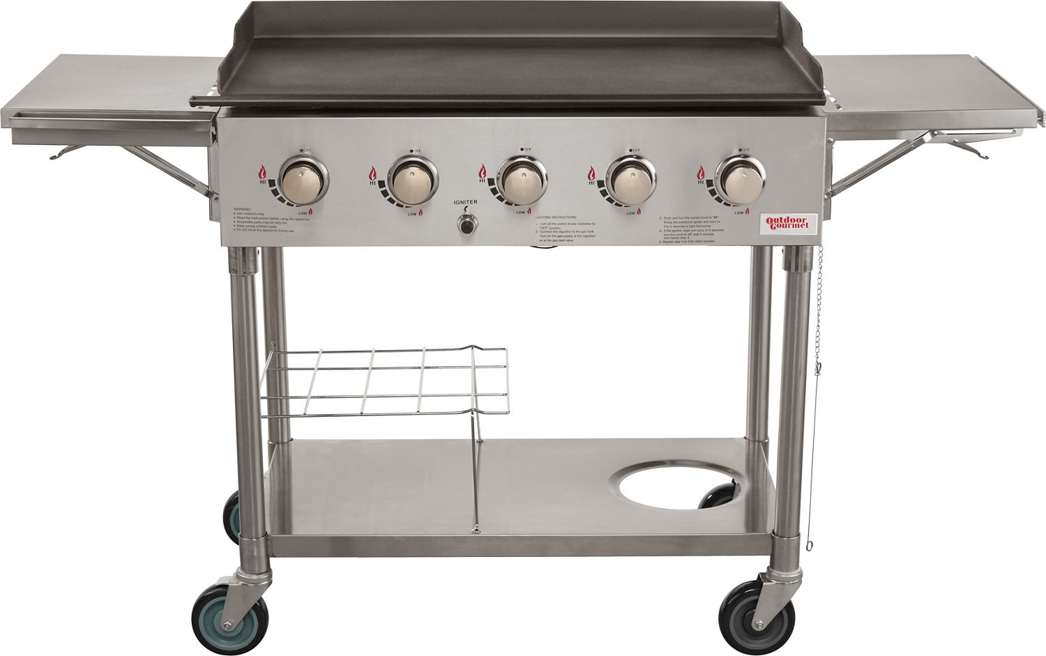 Outdoor Gourmet 5Burner SS Griddle Academy