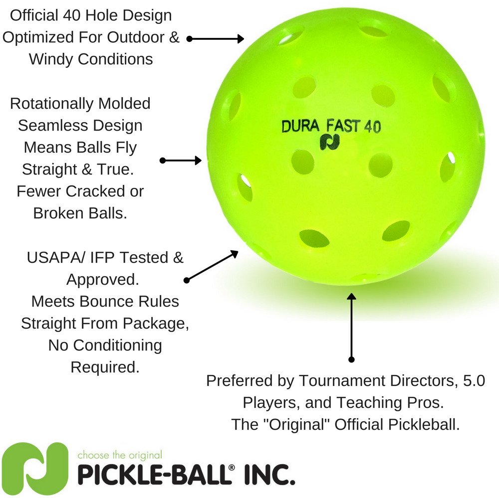 Pickleball DURA Fast 40 Outdoor Pickleball Balls 4Pack Academy