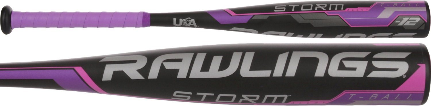 Rawlings Girls' Storm Aluminum Alloy Tball Bat 12 Academy