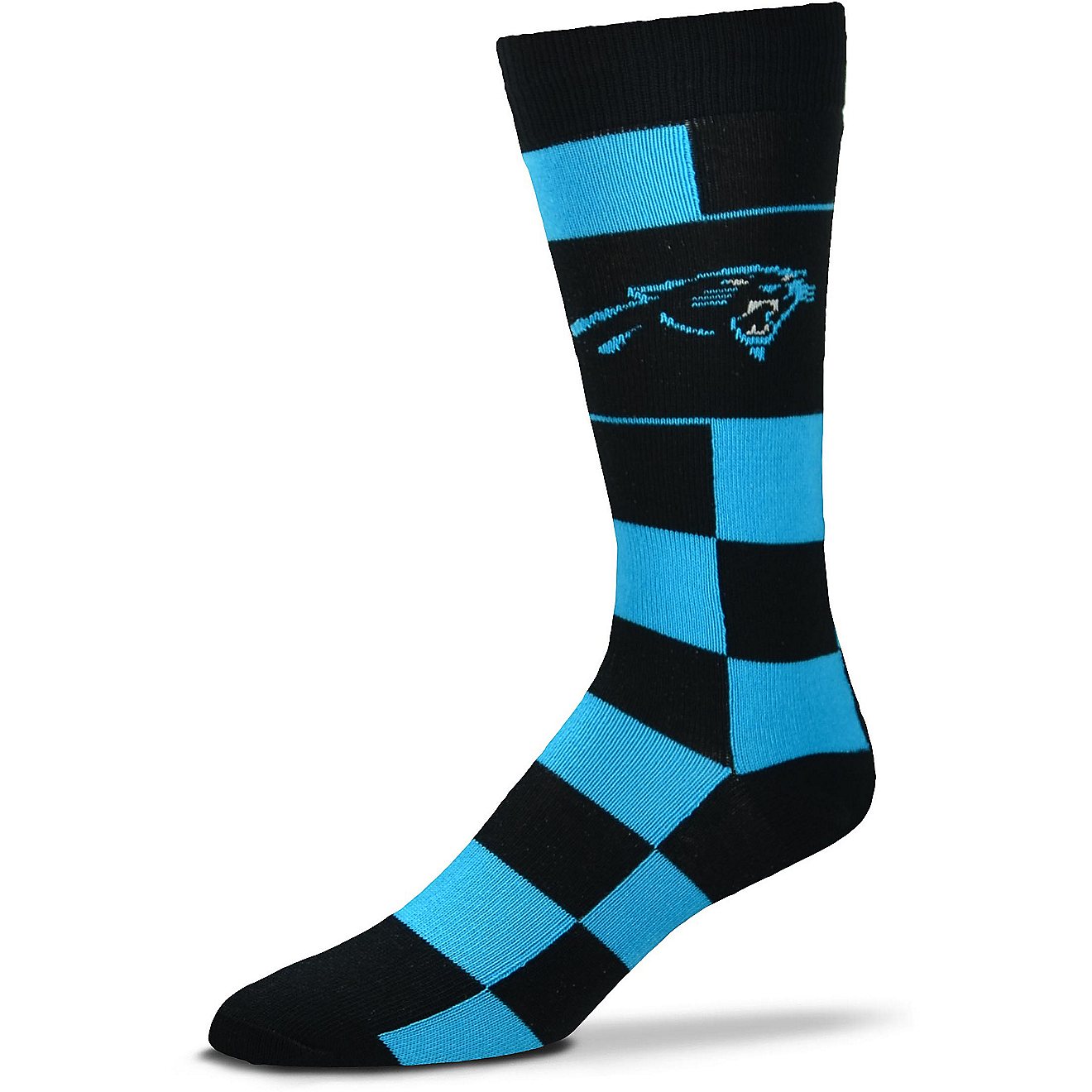 For Bare Feet Carolina Panthers Jumbo Checkered Crew Dress Socks                                                                 - view number 1