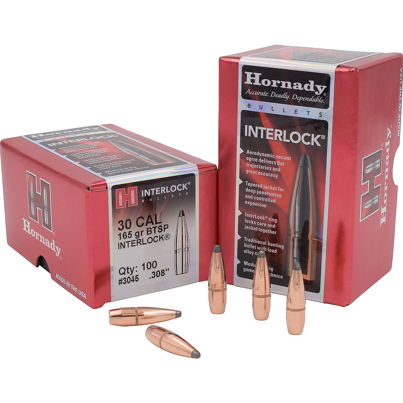 Hornady InterLock® BTSP .30 Caliber 165-Grain Bullets                                                                           - view number 1