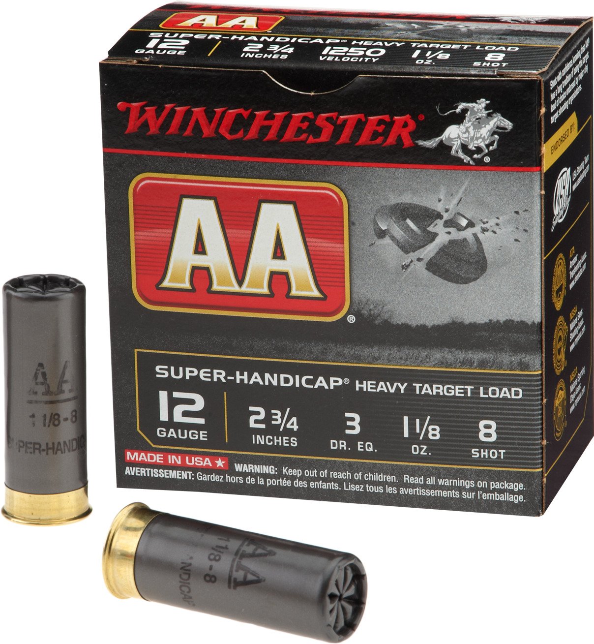 Winchester AA SuperHandicap Target Load 12 Gauge 8 Shot Shotshells Academy