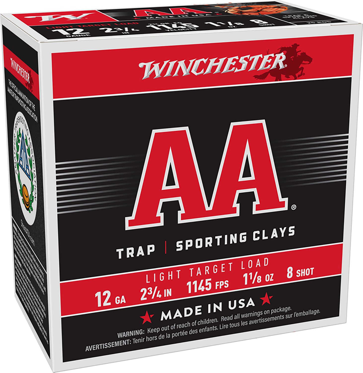 Winchester AA Light Target Load 12 Gauge 8 Shotshells                                                                           