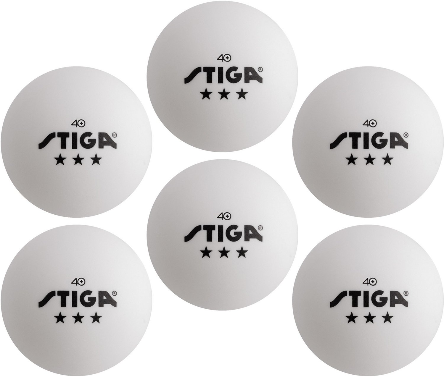 STIGA 3-Star White Table Tennis Balls (6-Pack)