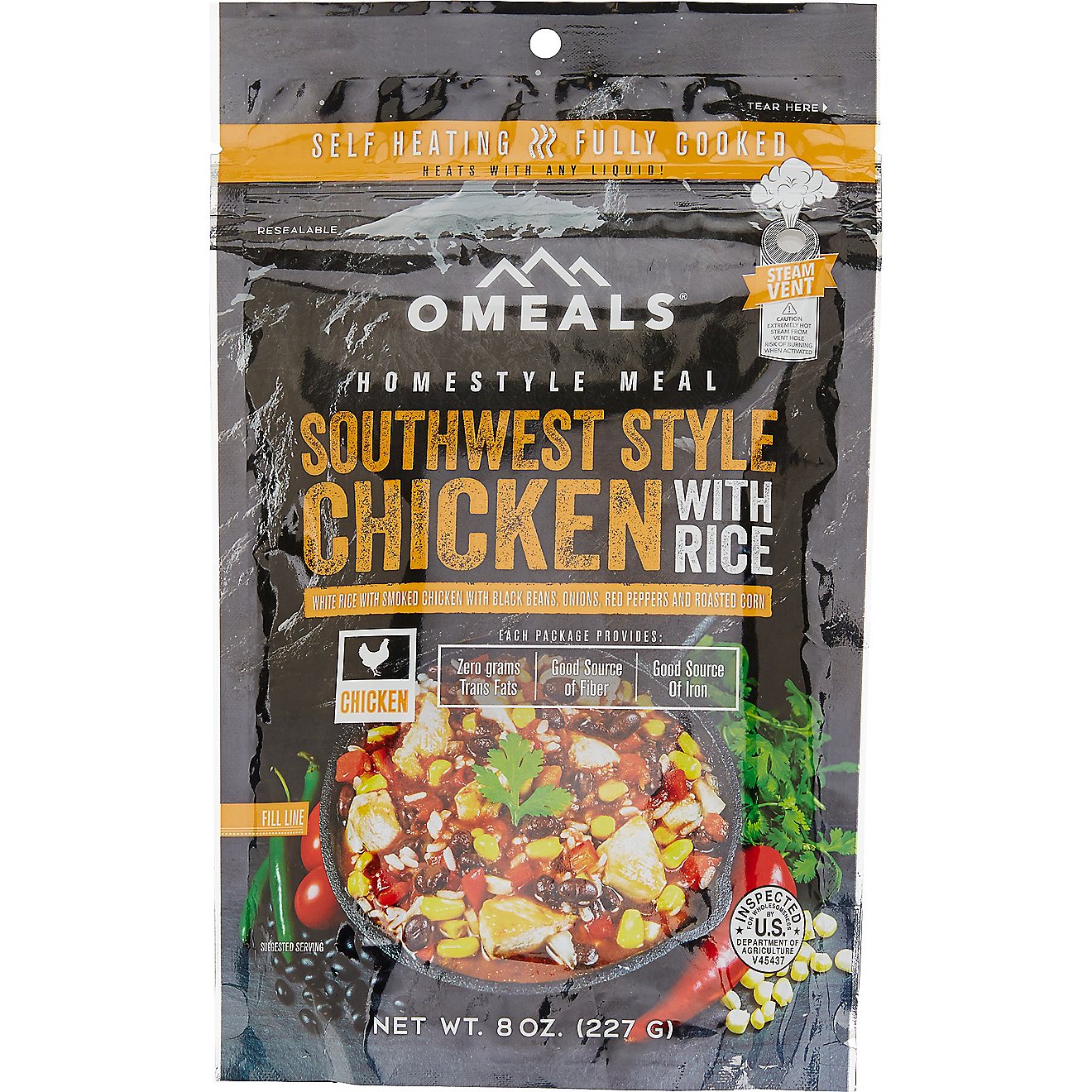 O Meals Homestyle 8 oz Precooked Self-Heating Southwest Style Chicken with White Rice                                            - view number 1