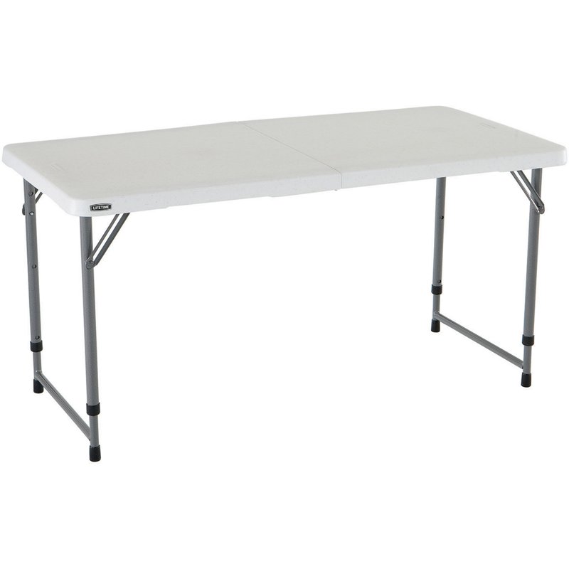 Utility Folding Table, Lifetime 4 Foot Portable Outdoor Table With Sink