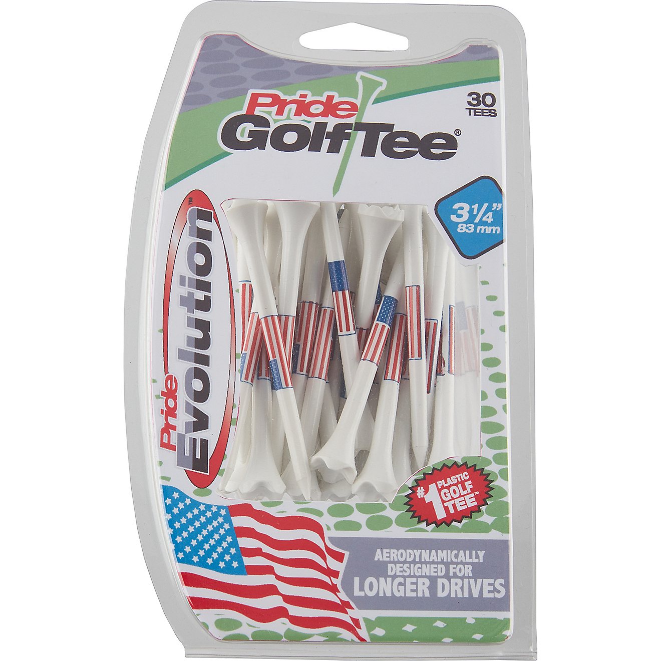 Pride 3-1/4 in Evolution USA Golf Tees 30-Pack                                                                                   - view number 1