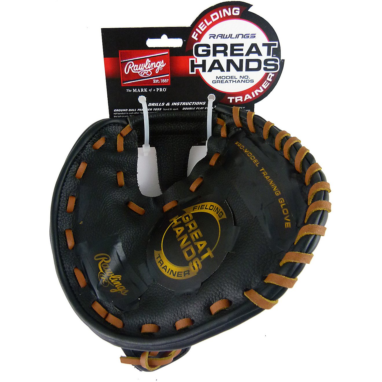 One Size Black Rawlings Great Hands Training Glove 