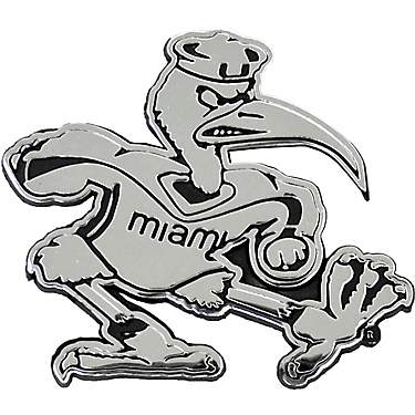 Stockdale University of Miami Chrome Metal Freeform Auto Emblem                                                                 