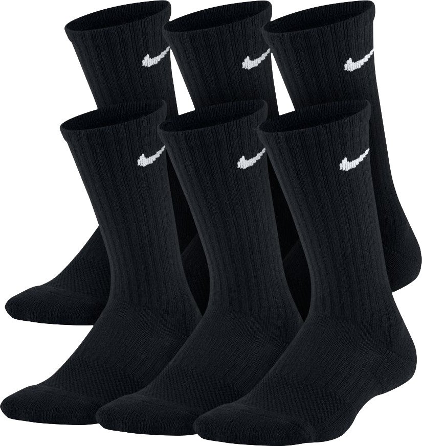 nike boys performance cushioned crew training socks 6 pack