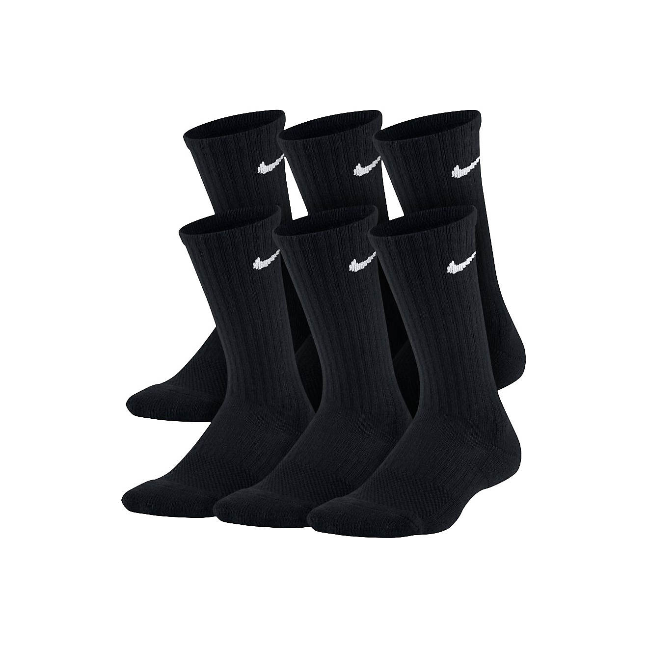 Nike Boys' Performance Cushioned Crew Training Socks 6 Pack                                                                      - view number 1