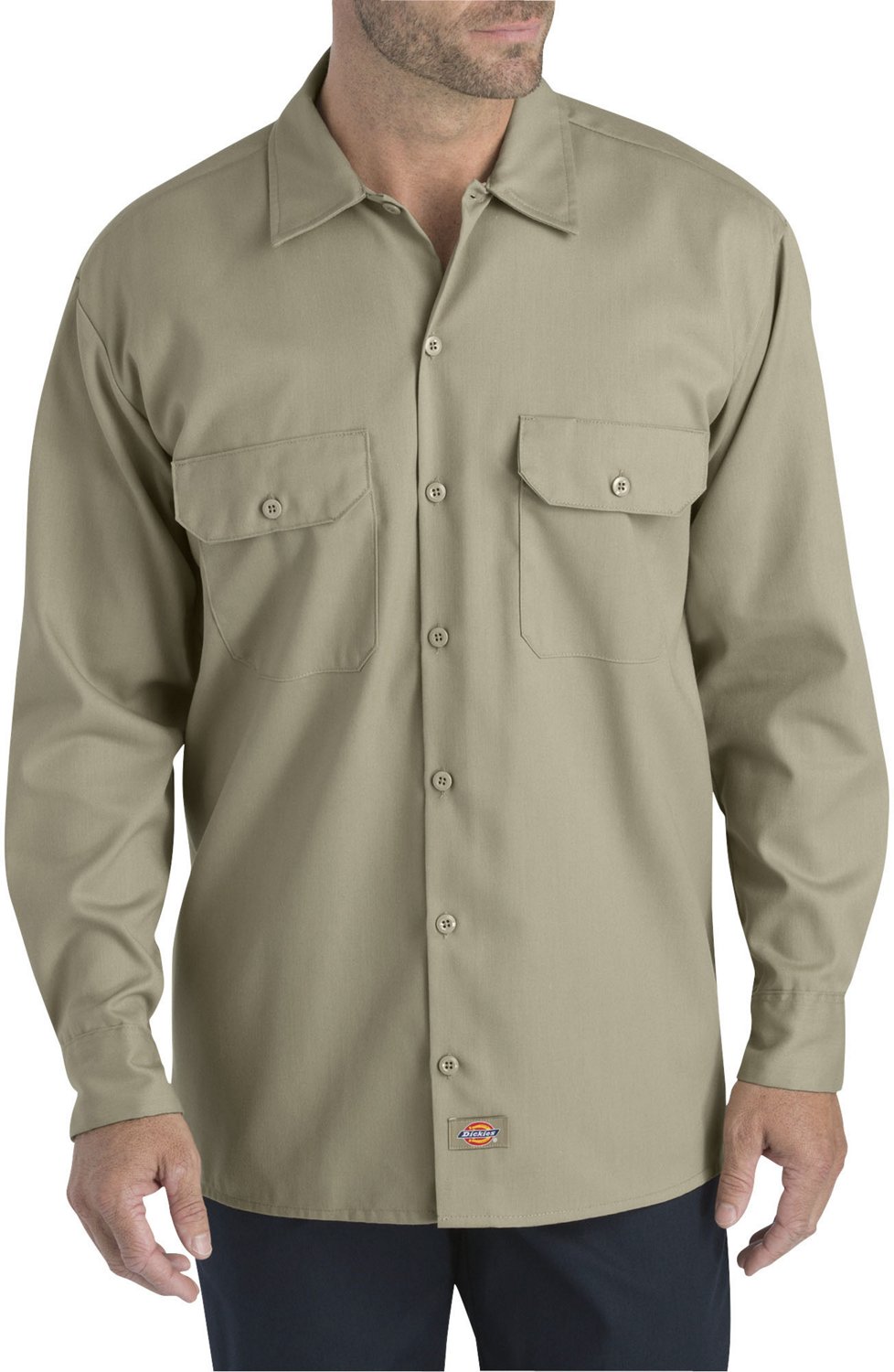 Dickies Men's FLEX Relaxed Fit Long Sleeve Twill Work Shirt | Academy