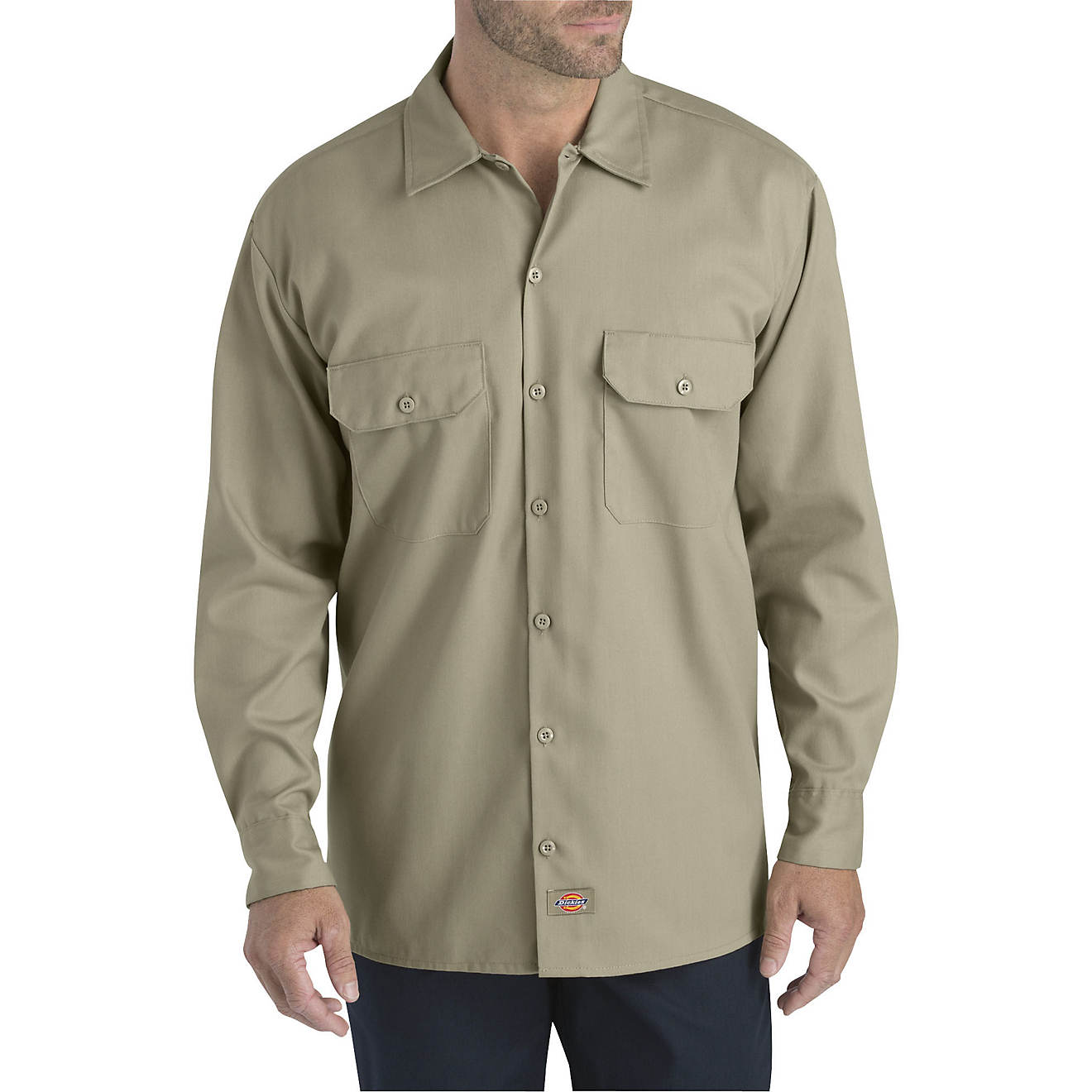 Dickies Men's FLEX Relaxed Fit Long Sleeve Twill Work Shirt                                                                      - view number 1