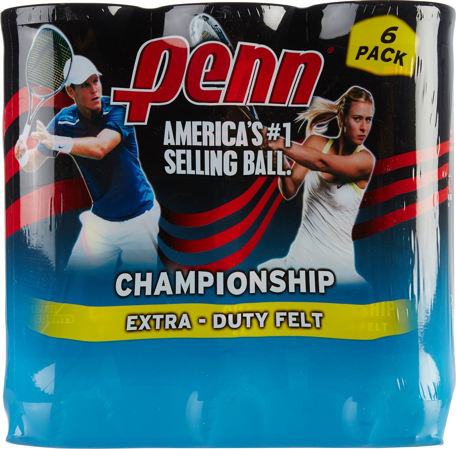 PENN Champ XD Tennis Balls 6Pack Academy