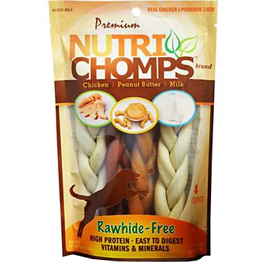 Scott Pet Nutri Chomps 6 in Assorted Flavor Braids 4-Pack                                                                       