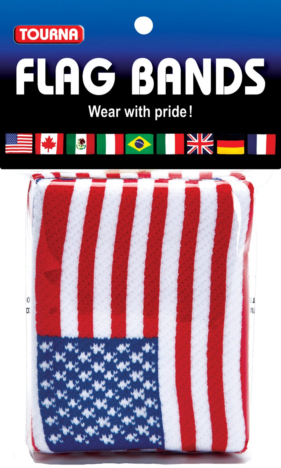 Tourna USA Flag Wristbands 2Pack Academy