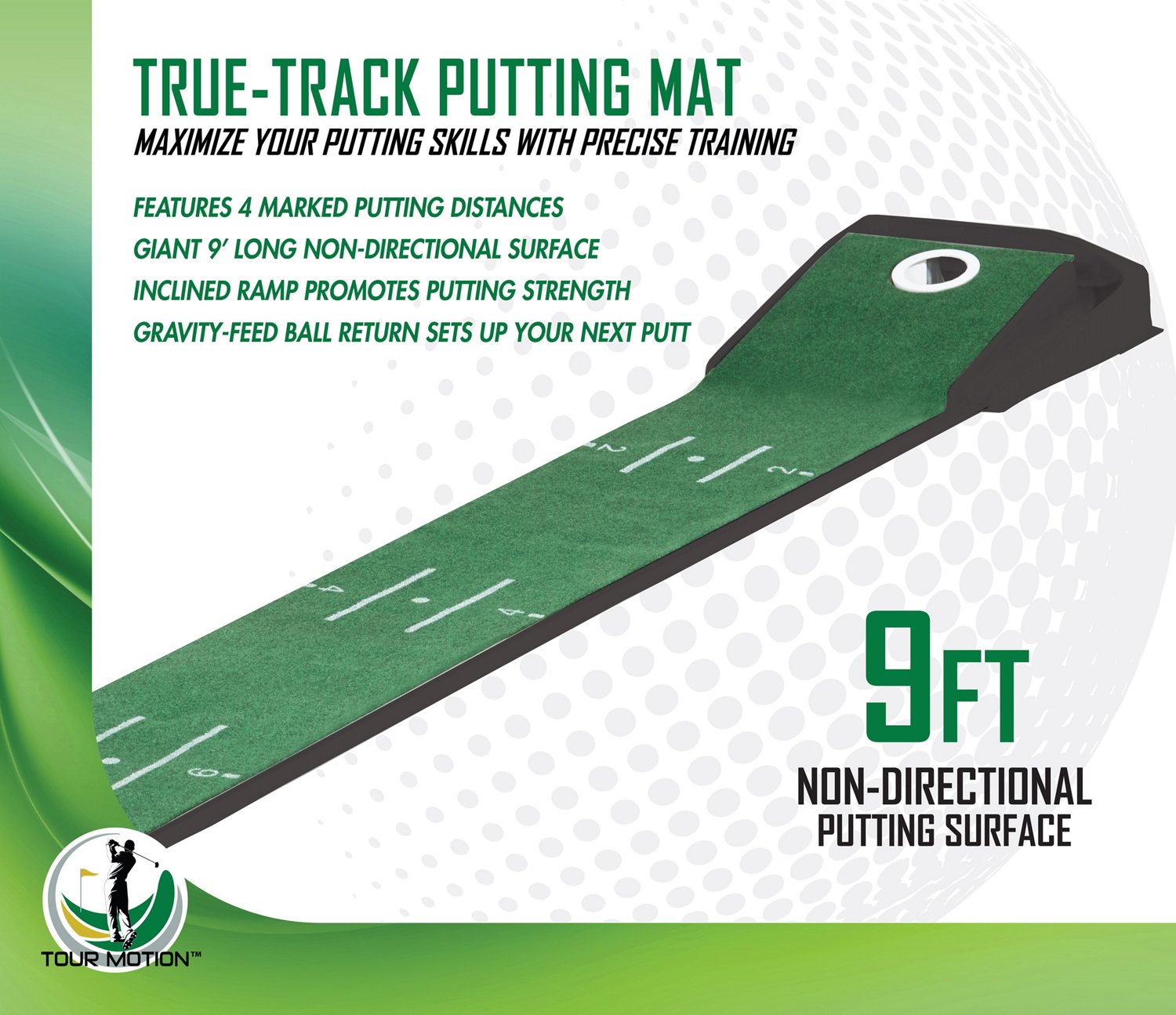 Tour Motion Tru Trak 9 Ft Putting Mat Academy