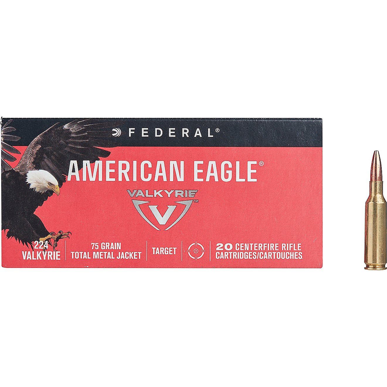 Federal Premium American Eagle .224 Valkyrie 75 Grain TMJ Rifle Ammunition - 20 Rounds                                           - view number 2