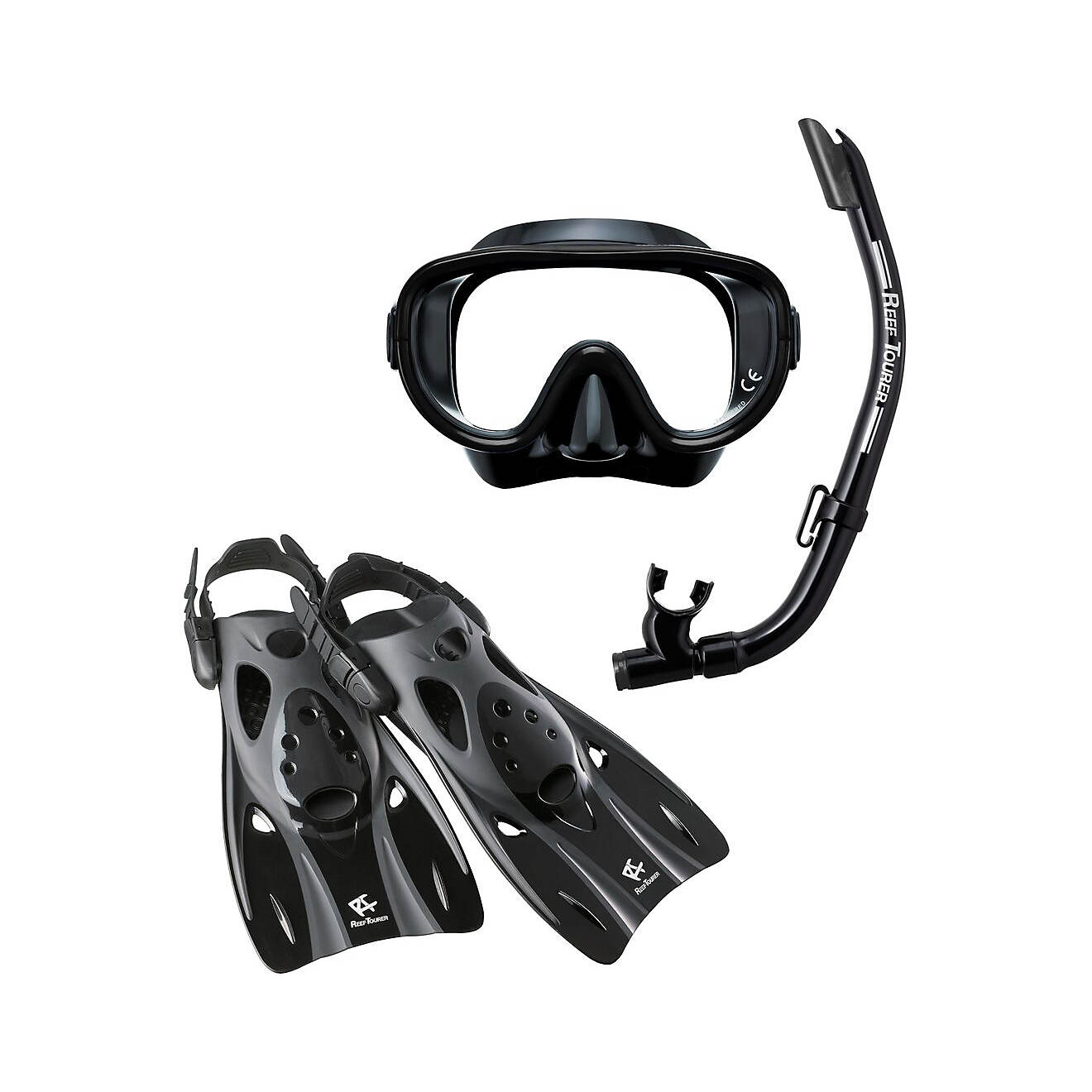 ReefTourer Adults' Single-Window Mask, Snorkel and Fin Traveling Set                                                             - view number 1
