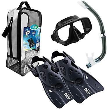 TUSA Sport Platina Mask, Hyperdry Snorkel & Fin Travel Set                                                                      