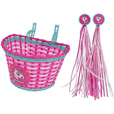 Raskullz Girls' Hearty Gem Bicycle Basket and Streamers                                                                         