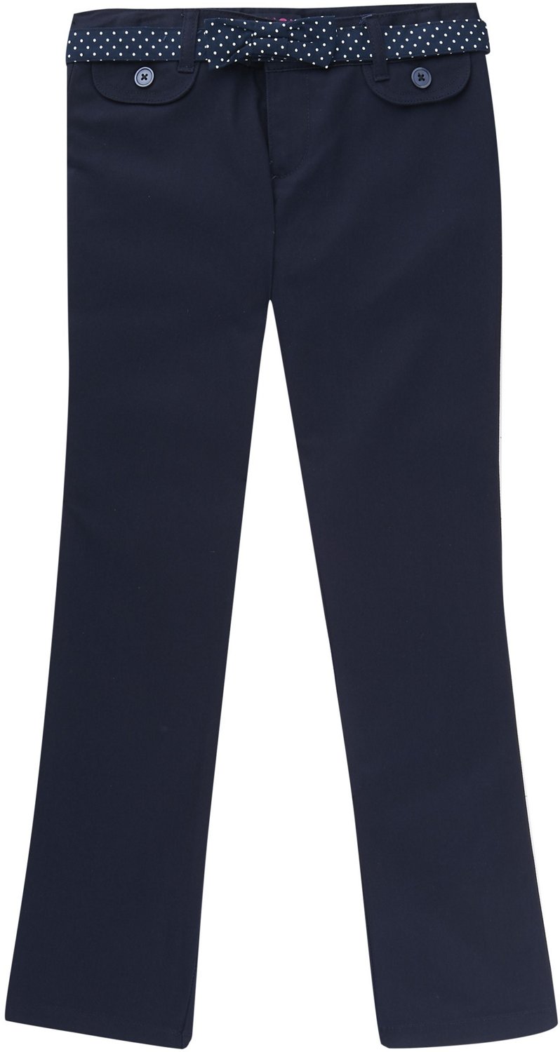 French Toast Girls' Twill Straight Leg Belted Pants Academy