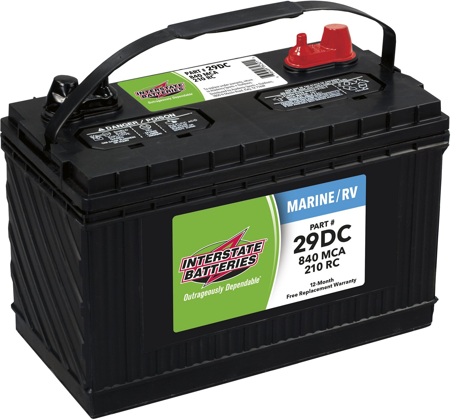 Interstate Batteries Deep Cycle Group 29 840 Marine Cranking Amp