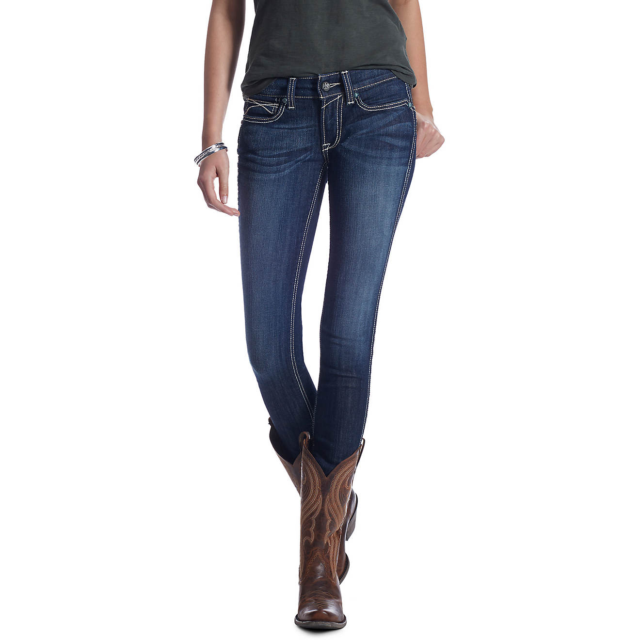 Ariat Women's R.E.A.L. Mid Rise Outseam Ella Skinny Jeans                                                                        - view number 1