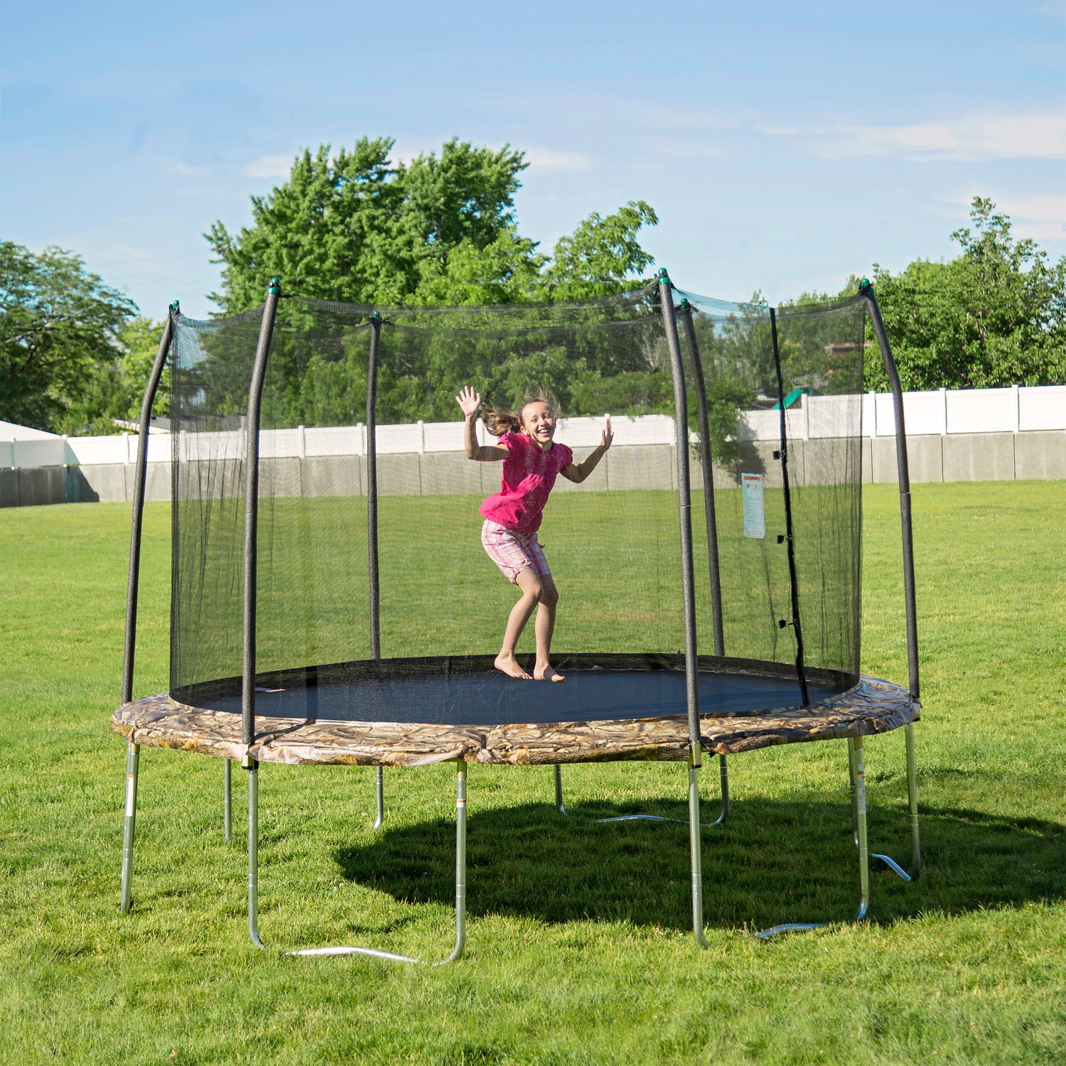 Skywalker Trampolines 12' Round Camo Trampoline with Enclosure Academy